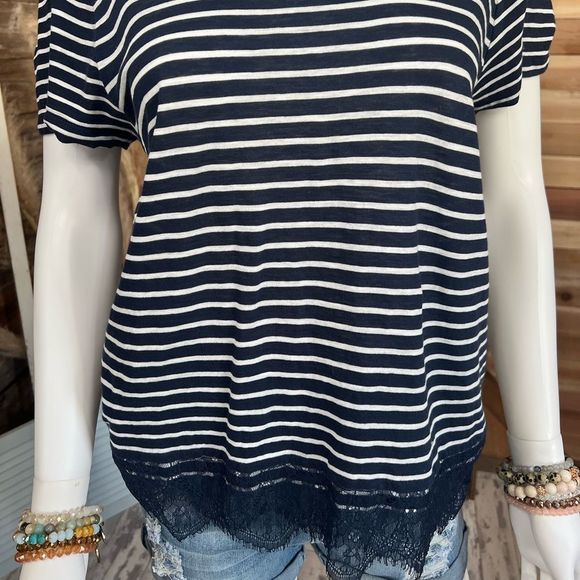J. Crew Striped Top with Eyelash Hemline - Picture 2 of 5
